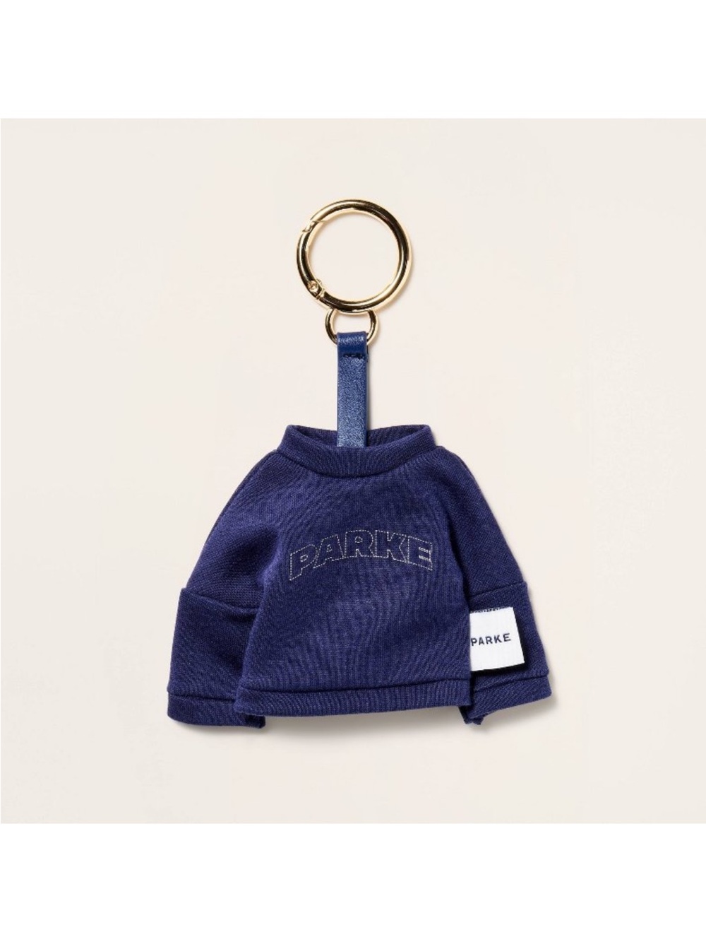 Parke Navy Mini Mockneck Keychain with Gold Ring